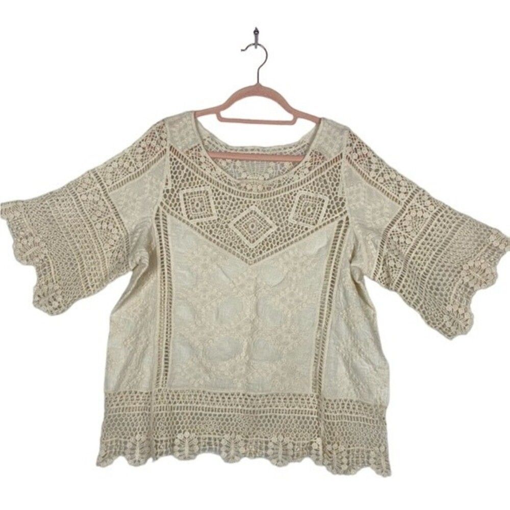 Bohemian Crochet Festival Cover-Up Top - Picture 2 of 4